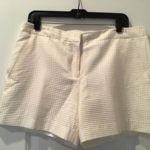 Theory white/cream silky shorts